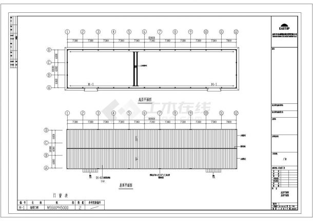 江苏苏南地区某大型纺织加工厂单层钢结构厂房全套设计CAD图纸-图二
