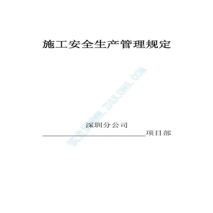 深圳某公司项目施工安全生产管理规定_图1