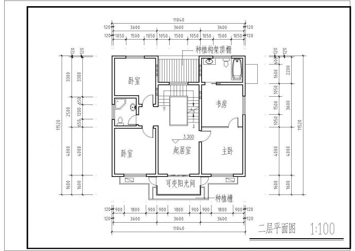 新中式独院式别墅建筑施工图（CAD）_图1