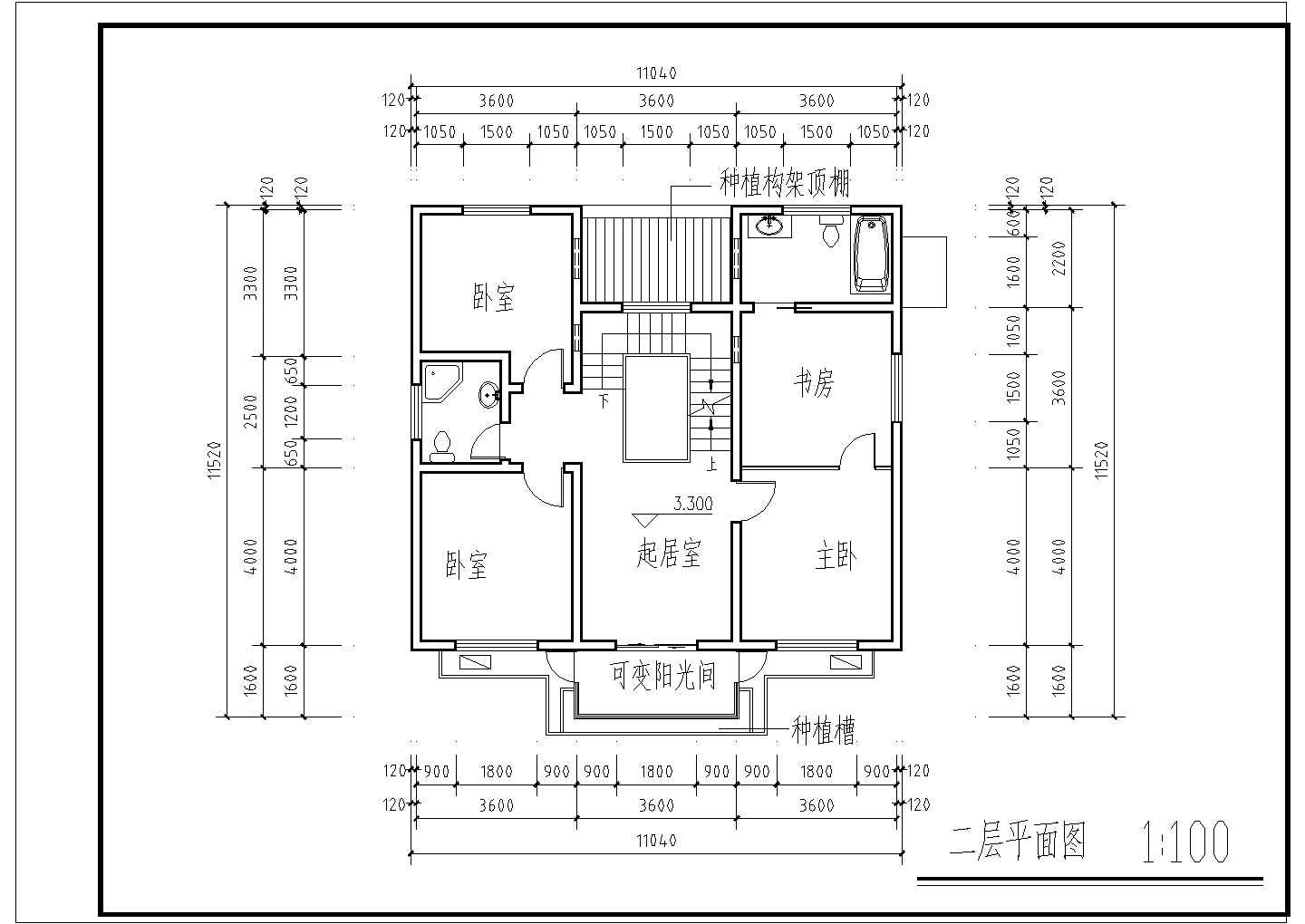 新中式独院式别墅建筑施工图（CAD）