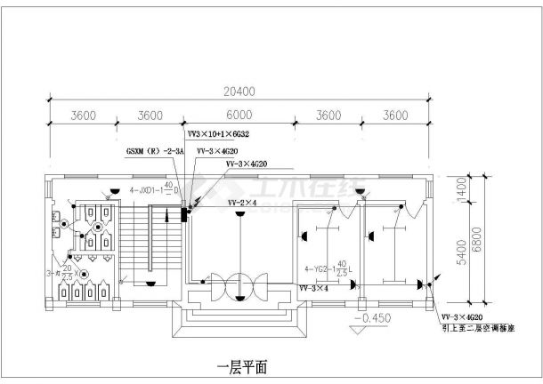 太原市某小区物业管理中心全套电气设计CAD图纸-图一