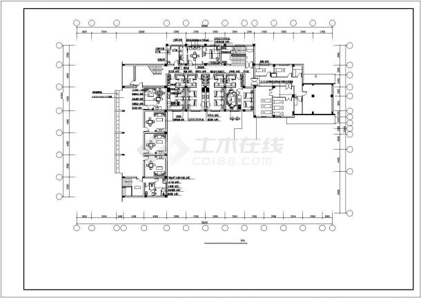 3900平米四层混合结构商务宾馆全套装修施工设计CAD图纸-图二