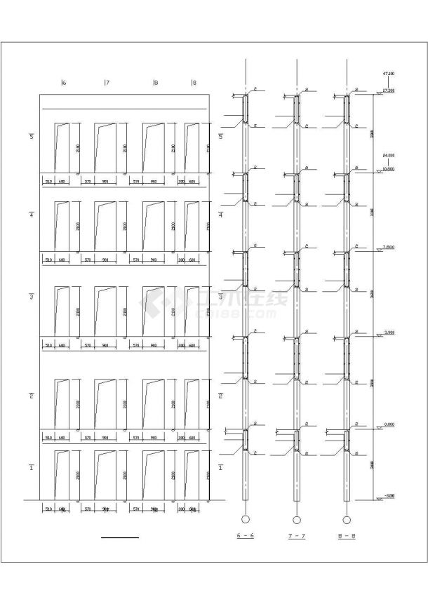 24x15米左右13层框架结构商务宾馆全套结构设计CAD图纸-图二