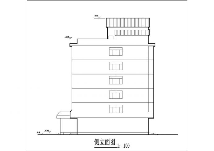某商业街30x16米左右6层框架结构商务宾馆平立面设计CAD图纸_图1