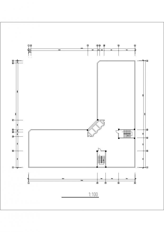 长春市某商业街2.1万平米22层框架结构商务宾馆平立剖面设计CAD图纸_图1