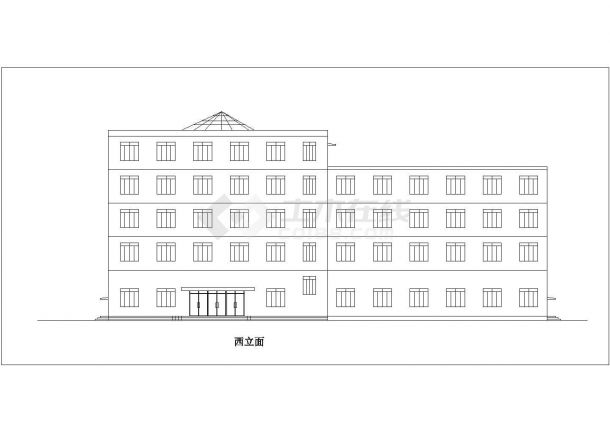 4100平米3层框架L型结构商务酒店平立剖面设计CAD图纸（含总图）-图二