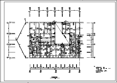 某九层异型柱框架剪力墙单元式住宅楼结构施工cad图-图一