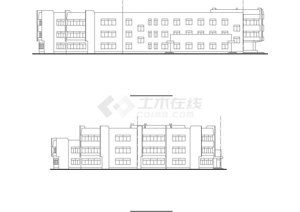 郑州某社区幼儿园2440平米3层框架结构教学楼平立剖面设计CAD图纸-图一