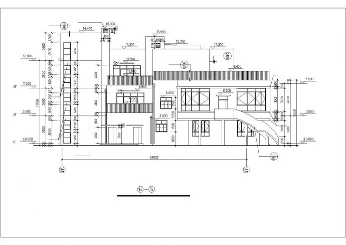 南京某大学附属幼儿园2250平米3层框架教学楼平立剖面设计CAD图纸_图1