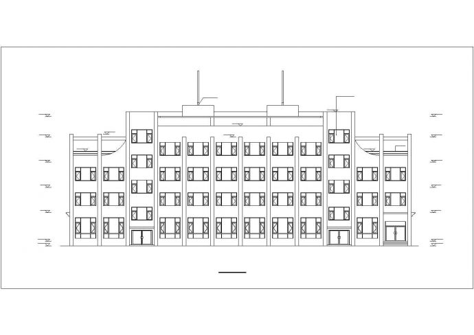 某小型4层框架结构办公楼建筑结构设计CAD图纸_图1