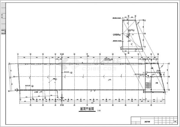 5050平米4层框架结构商业办公楼平立剖面设计CAD图纸-图一
