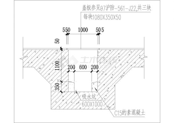 某消防集水井1比50CAD大样平面-图一