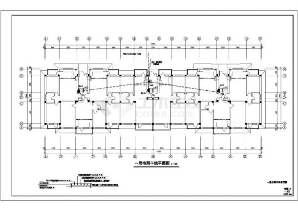 多层住宅电气建施cad图，共五张-图一