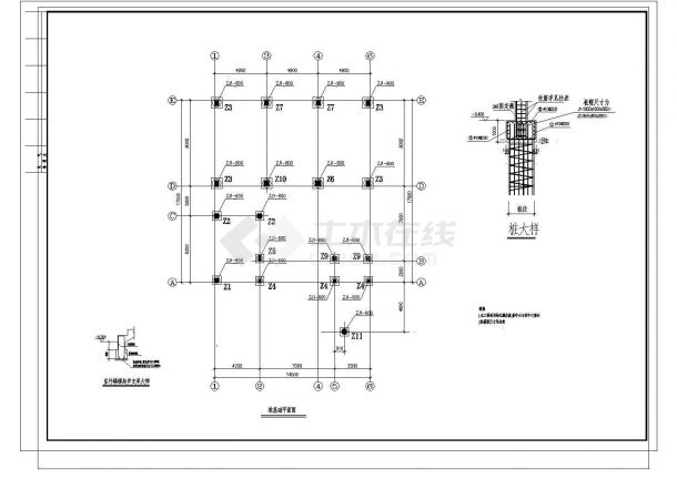 [广东]四层框架结构别墅结构图（含建筑图）-图一