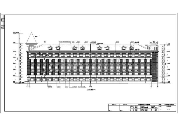 某中学5层框架结构学生宿舍楼建筑设计CAD图纸-图二