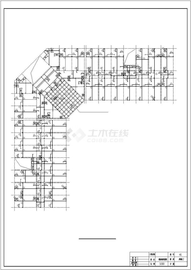 潮州市某商业街6层框架结构商务旅馆全套结构设计CAD图纸-图一