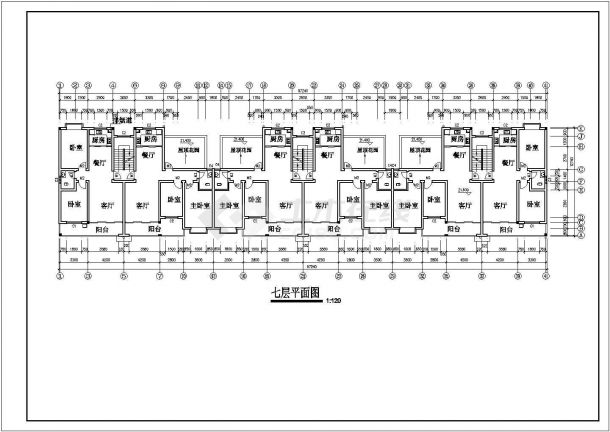 西宁市某小区5170平米8层框架结构住宅楼建筑+结构设计CAD图纸-图二