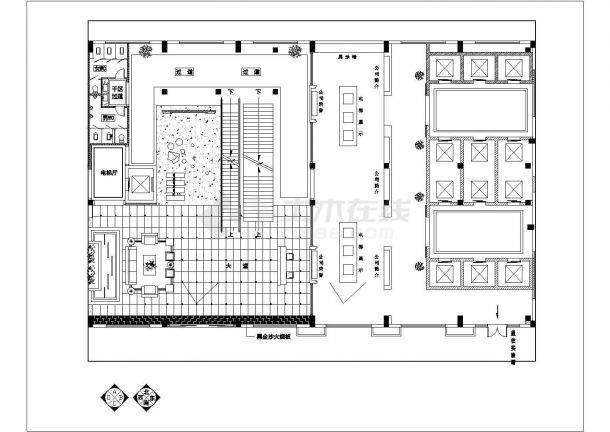 某酒店大厅及展厅建筑设计CAD施工图-图二
