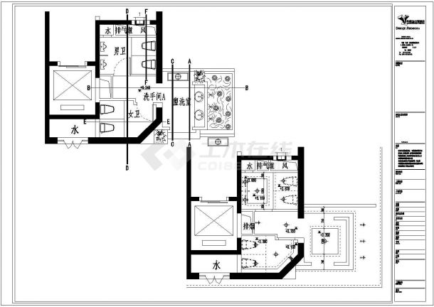 某精美咖啡店建筑设计cad施工图-图一