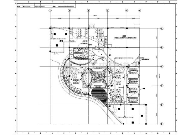 某地西餐厅平面设计cad施工图-图二