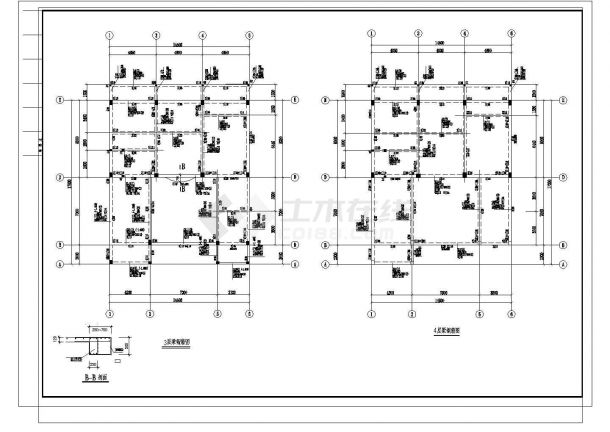 [广东]四层框架结构别墅结构图（含建筑图）(CAD，20张图纸)-图一