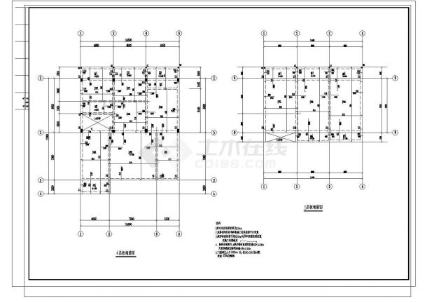 [广东]四层框架结构别墅结构图（含建筑图）(CAD，20张图纸)-图二