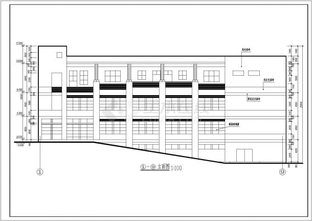 某医院家属区教室及食堂（总面积3500平方米）设计cad全套建筑施工图（含设计说明）-图一