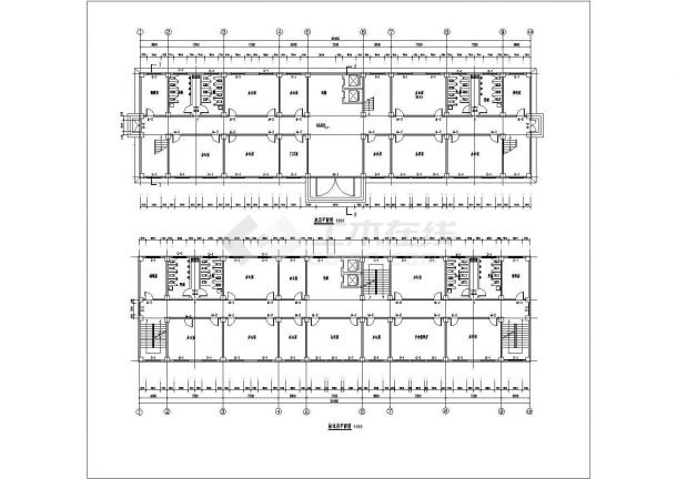 沧州市某市政单位5500平米8层钢混框架结构办公楼建筑设计CAD图纸-图一