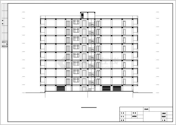 某中型框架结构住宅楼全套建筑结构设计CAD图纸-图二