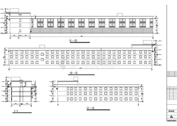 1.1万平米3+1层框架结构钢材市场平立剖面设计CAD图纸-图二