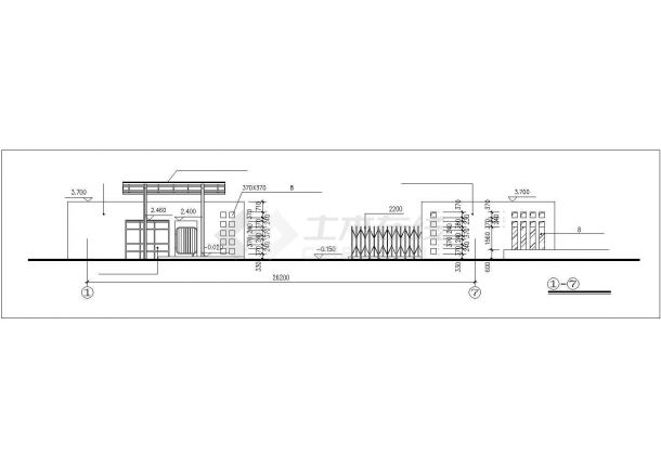 常州市某企业单位的入口大门及水泵房设计CAD图纸-图一