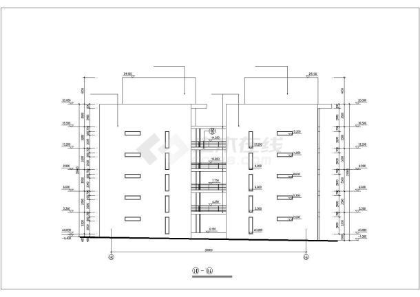 某消防支队9100平米五层框架结构战士宿舍楼平立剖面设计CAD图纸-图一