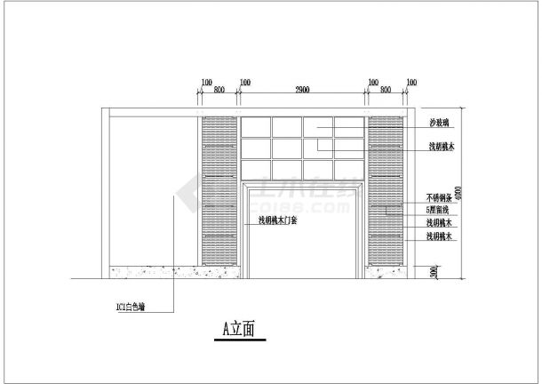 常州市某广告公司180平米单层框混结构会议室平立面设计CAD图纸-图一