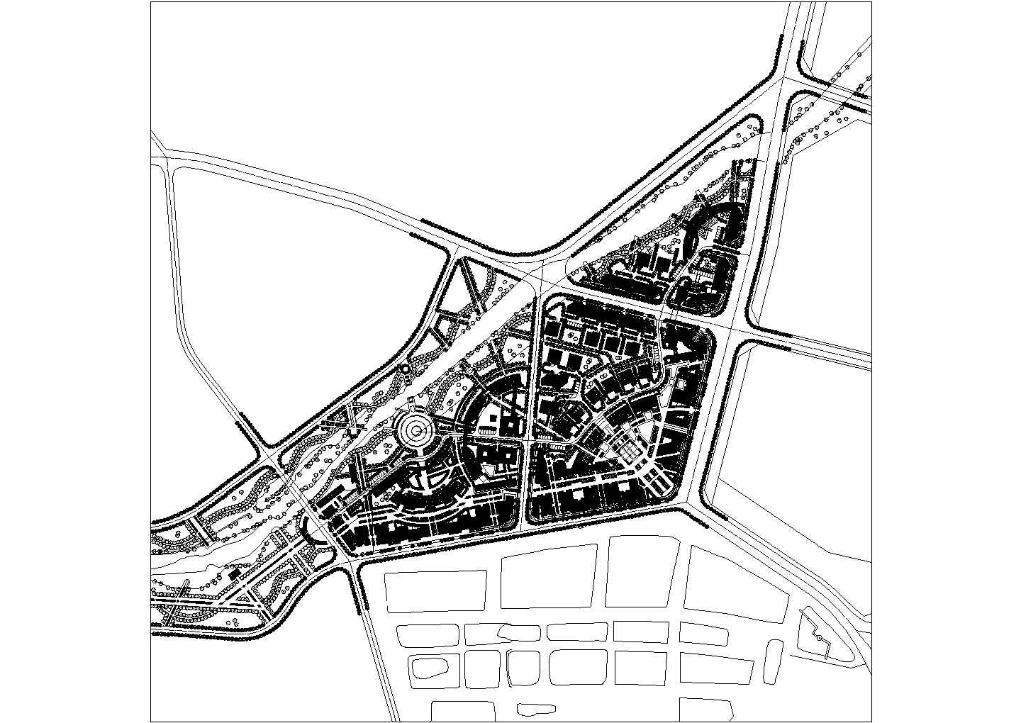 多层欧式小区规划施工CAD图