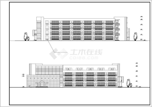 北京某大学3800平米四层框架结构实验楼平立剖面设计CAD图纸-图一