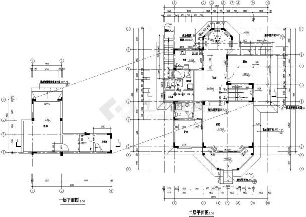 某地区多栋欧式别墅CAD平面布置参考图-图二