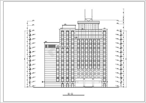 深圳市某新建医院1.1万平米13层框架结构门诊楼平立剖面设计CAD图纸-图二