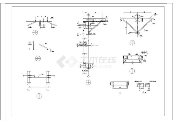某钢结构节点图CAD设计全套完整-图二