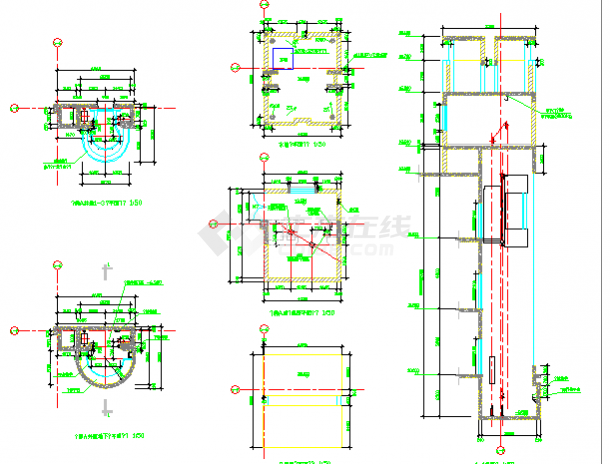 某商场观光电梯CAD设计完整详图-图一