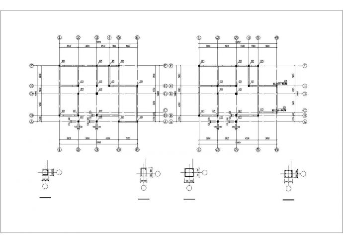 杭州市某村镇3层砖混结构单体乡村别墅全套结构设计CAD图纸_图1