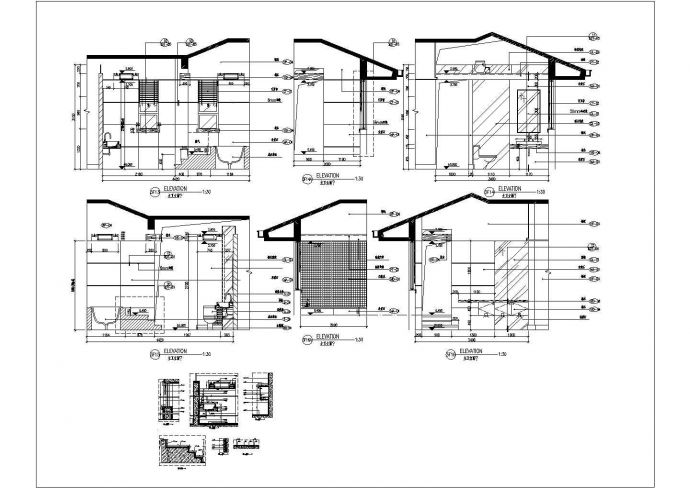 某主卧卫生间CAD设计构造立面详图_图1