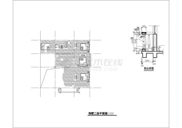 285平米2层砖混结构独立别墅建筑+结构设计CAD图纸（含效果图）-图一