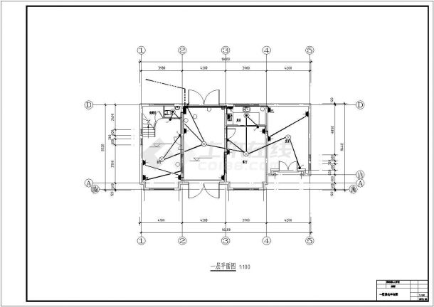 扬州市某别墅区2层砖混结构独立别墅电气设计CAD图纸-图一