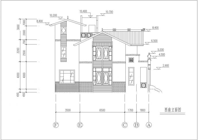 镇江市前进新村382平米3层砖混结构乡村别墅平立面设计CAD图纸_图1