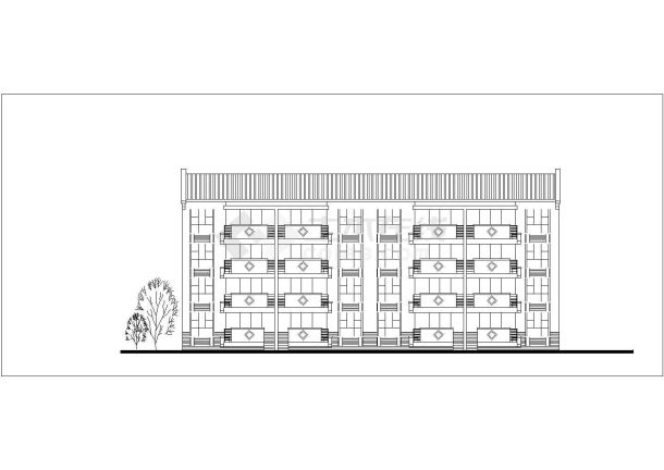 锦州市某居住区2800平米4+1层砖混结构民居楼建筑设计CAD图纸-图一