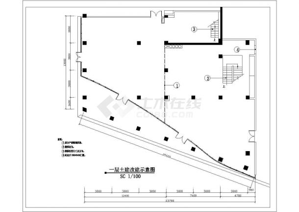 某两层餐厅CAD大样设计完整平面图-图一