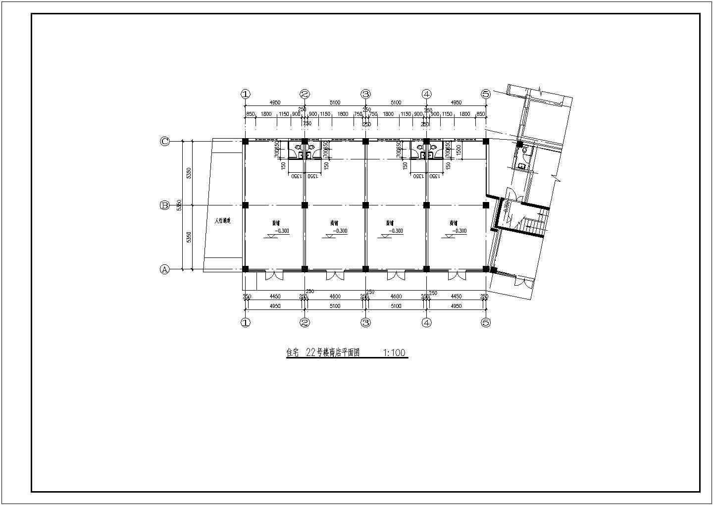 4100平米6层框混结构组合式住宅楼平面设计CAD图纸（2套方案）
