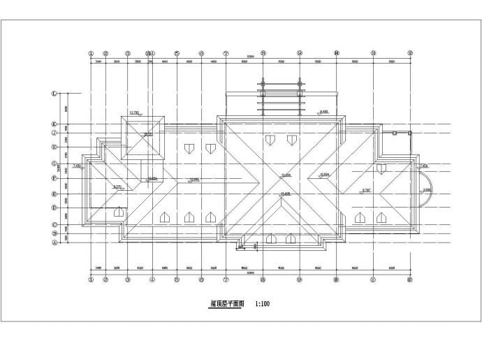 某2层框架结构社区休闲会所平立剖面设计CAD图纸（含阁楼）_图1