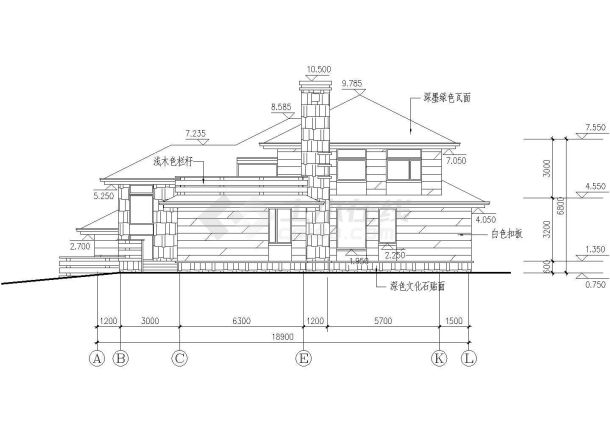 多层欧式别墅设计CAD参考图-图一
