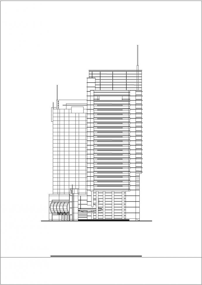 【最新】某地区商业中心大厦设计CAD图纸_图1